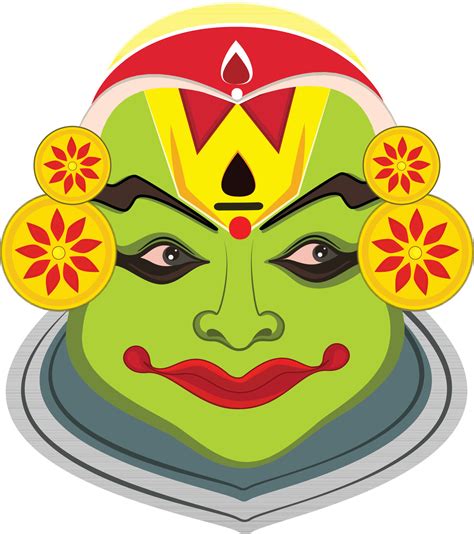 Vector Illustration Of Kathakali Dancer Face 24337416 Vector Art At Vecteezy