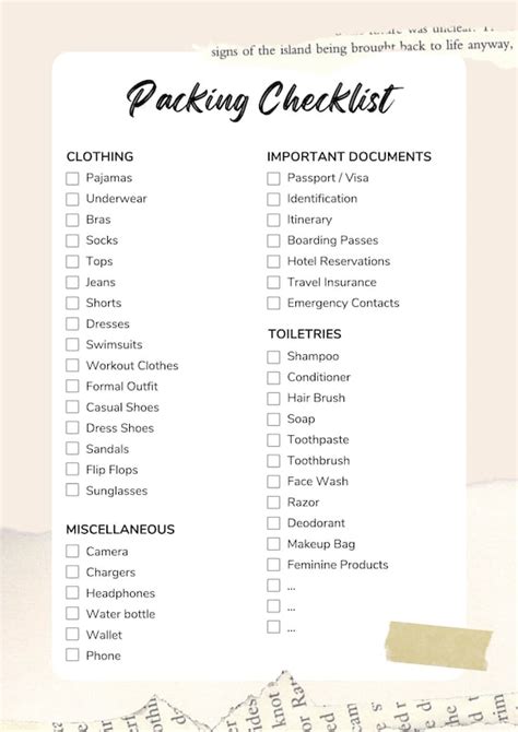 Free Printable Travel Packing Checklist, 50% OFF