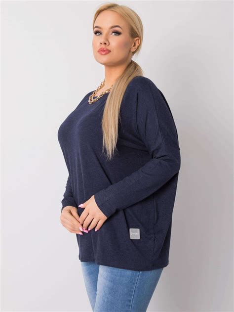 Bluzka Damska Plus Size W Kolorze Granatowym Lu Na Oversize Rossa