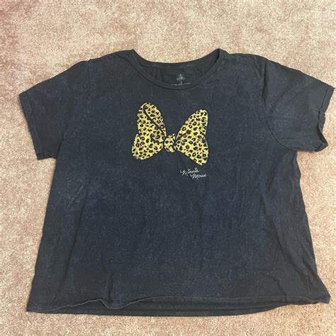 Disney Tops Disney Plus Size Minnie Mouse Leopard Print Bow Tshirt