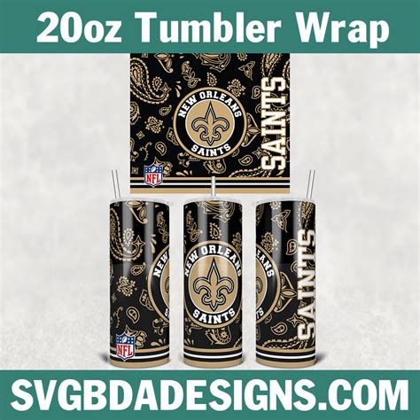 New Orleans Saints Football Paisley Style Tumbler Wrap NFL Inspire