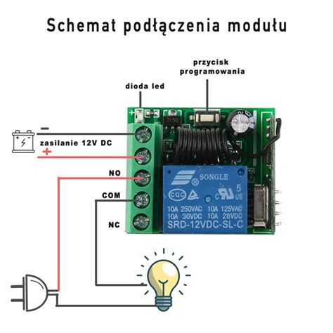 Przekaźnik radiowy w obudowie 1CH 433Mhz 12V