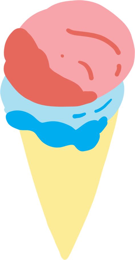 Colorido Dibujo A Mano Alzada De Un Cono De Helado 10330618 Png