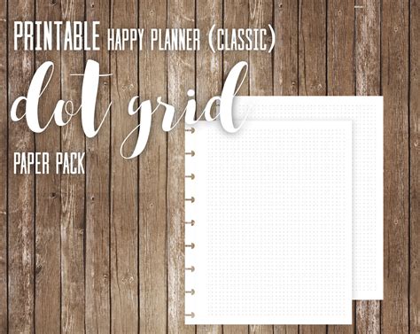 Printable Happy Planner Classic Dot Grid Paper Turn Your