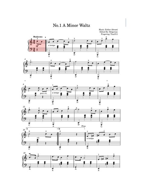 No 1 A Minor Waltz Esther Abrami Pdf