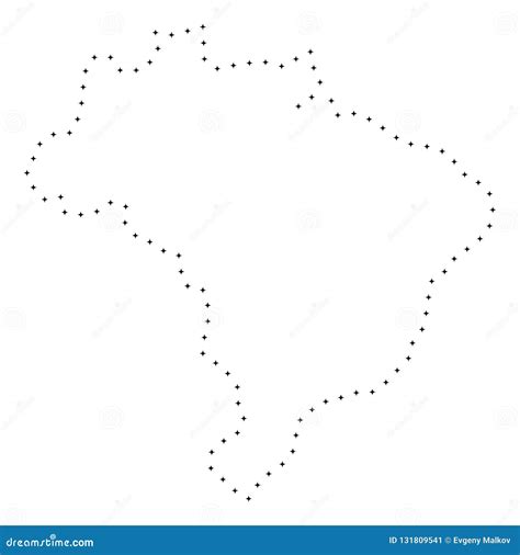 Dot Stroke Brazil Map stock vector. Illustration of geographic - 131809541