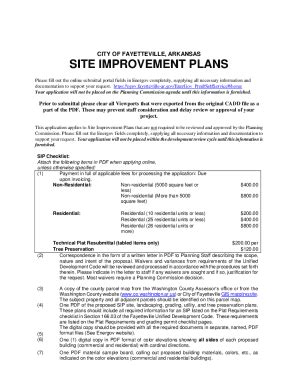 Fillable Online Fill Iolarge Site Improvement Planfill Free Fillable