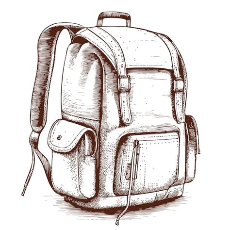 Premium Vector Retro Backpack Sketch Hand Drawn In Doodle Style