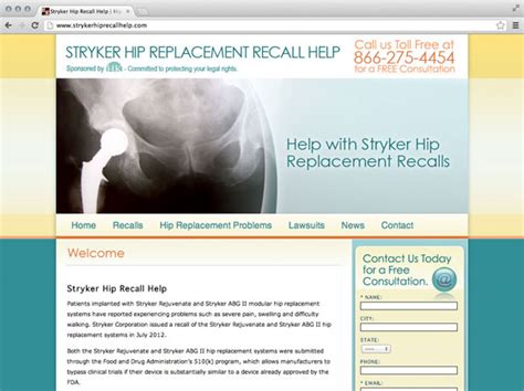 Hissey Kientz Launches Stryker Hip Replacement Recall Microsite - Stem ...