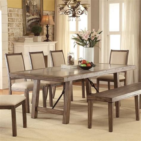 Stone Top Dining Room Sets In 2020 Stone Top Dining Table Industrial