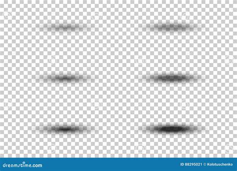 Set Of Vector Oval Gray Shadows Stock Vector Illustration Of Group