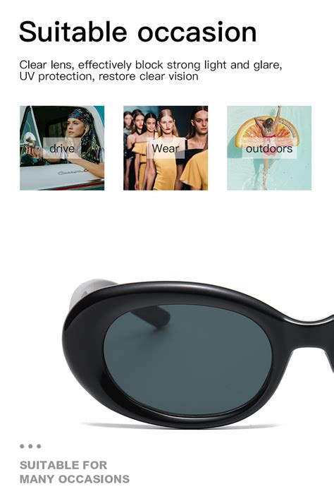 Kính râm hình bầu dục ba ngôi sao Hot Girl Thời trang phiên bản Hàn Quốc Kính chống tia cực tím