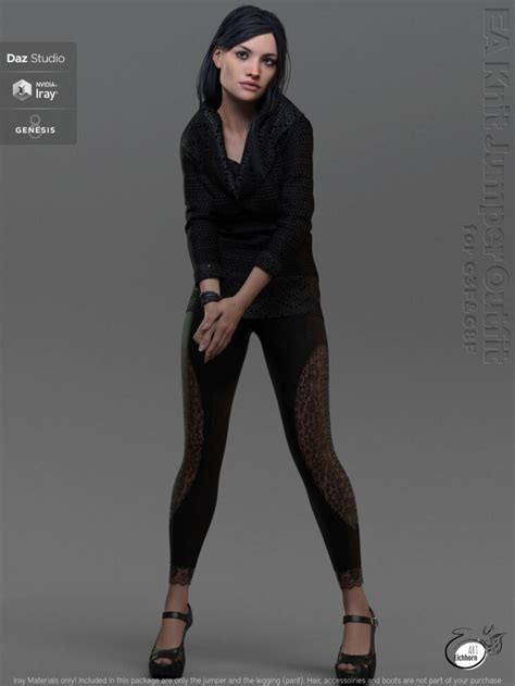 Ea Dforce Knit Jumper Outfit For Genesis Female Render State