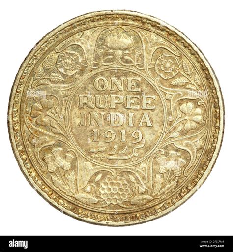Old Indian One Rupee Coin Of 1919 Closeup Stock Photo Alamy