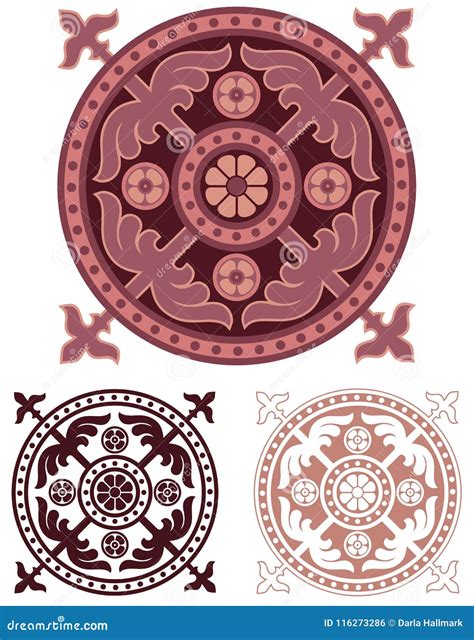 Elaborate Medallion In Classical European Style Stock Vector