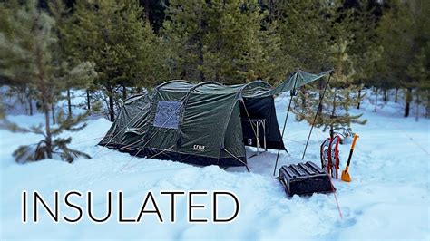 Winter Camping In Insulated Tent Snow And Freezing Temps Youtube