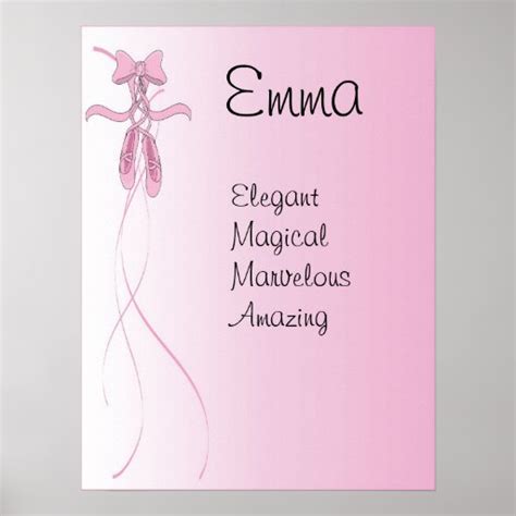 Ballet Ballerina Girls Name Art Poster Print Zazzle
