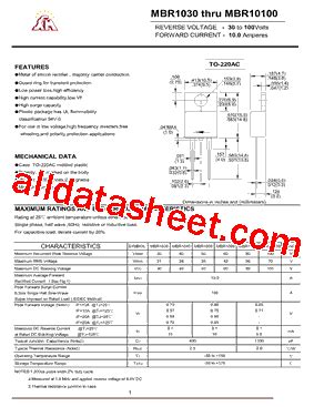 MBR1060 Datasheet PDF Gaomi Xinghe Electronics Co Ltd