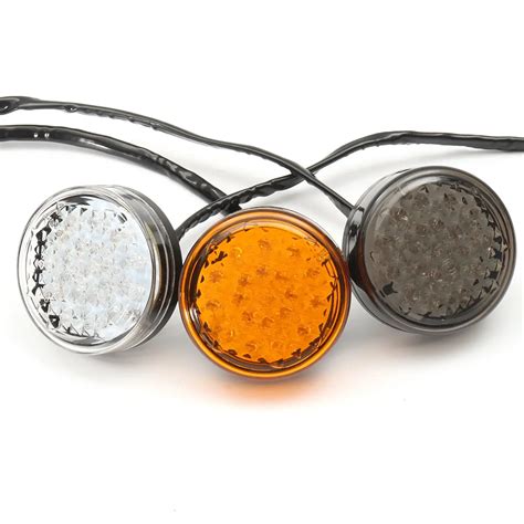 A Pair Universal Motorcycle Bike Round LED Turn Signal Indicator