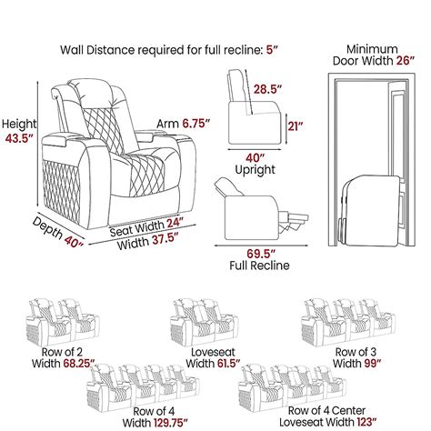 Valencia Theater Seating Valencia Tuscany Row of 5 Premium Top Grain 11000 Nappa Leather Home ...