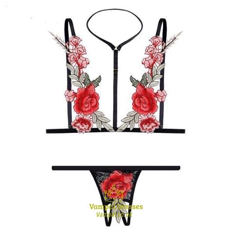 Hoty Sensual Lingerie Set Transparent Lace Bra Exotic Sets Embroidery Women Intimate Babydoll