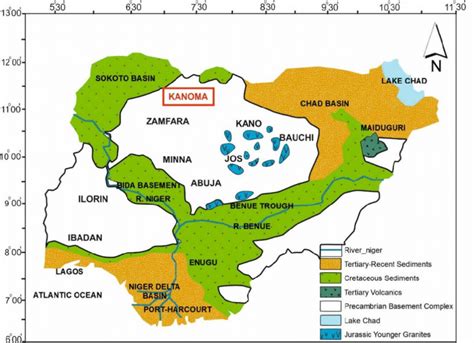 Geological Map Of Nigeria Showing Different Lithologies Of The Basement