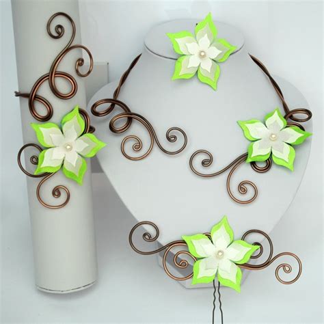 Parure Mariage Fleur Chocolat Vert Ivoire Blog BeaBijoux