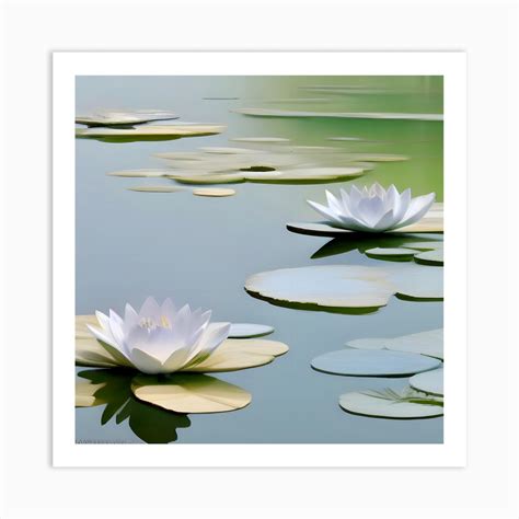 White Water Lily Art Print By Danidesign Fy