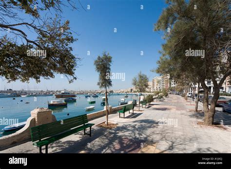 Seafront Promenade In Sliema Malta Stock Photo Alamy