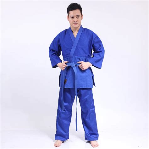 New 100% Cotton Men Judo Jiu Jitsu Gi Thick Uniform Set Clothes Clothing Pure Cotton Slub ...