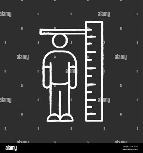 Height Measurement Chalk White Icon On Black Background Human Body