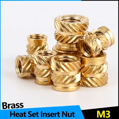 Pcs Heat Set Insert Nuts Female Thread Brass Knurled Inserts Nut