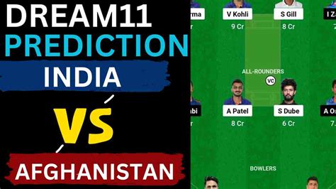 Ind Vs Afg Dream Prediction Nd T I C Vc Holkar Stadium Indore