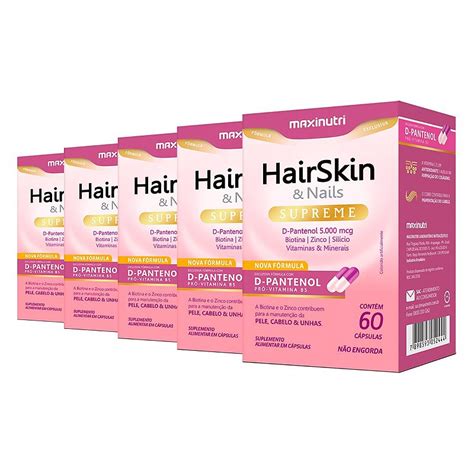 Kit Hairskin Nails Supreme D Pantenol Maxinutri C Psulas Edin