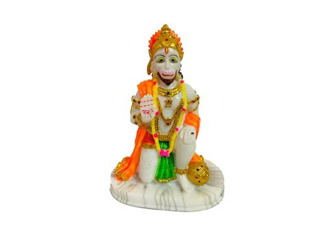 Buy Movibi Marble Look Lord Mahavir Hanuman Statue Bajrangbali Idol