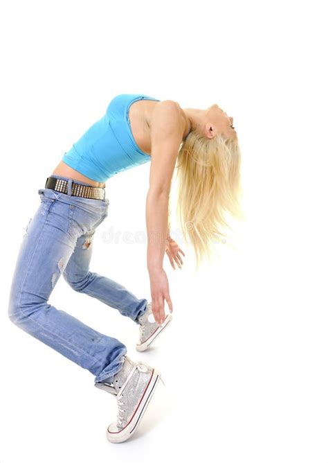 Blonde Girl Dancing Stock Image Image Of Fashion Happy 13295955