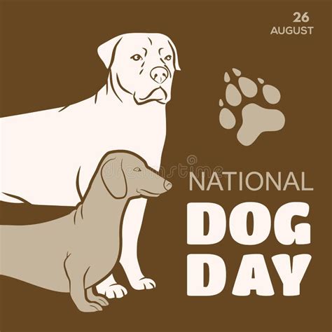 National Dog Day Poster Or Banner Design Template Stock Vector