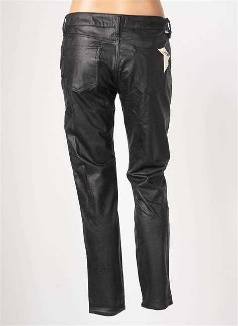 Five Pantalons Slim Femme De Couleur Noir Noir Modz