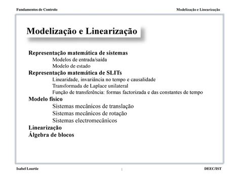 Modelização e Linearização ppt carregar