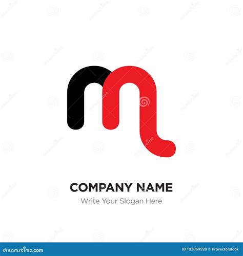 Abstract Letter Mn Or Nm Logo Design Template Black Alphabet In Stock