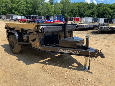 2023 Diamond C Trailers 5x8 Powder Coated 6k Telescopic Dump Trailer W Tarp Kit And Ramps