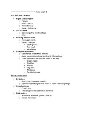 Peds Exam 4 Blueprint Sheet 1 NUR 336 Exam 4 Modules 8 9 10