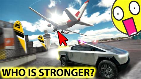 CRAZY TESLA CYBERTRUCK VS PLANE Extreme Car Driving Simulator