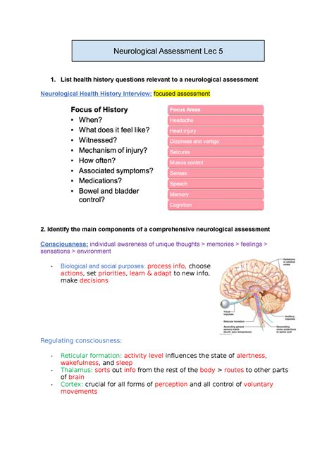 Week 5 Neurological Assessment Nur1112 Monash Studocu