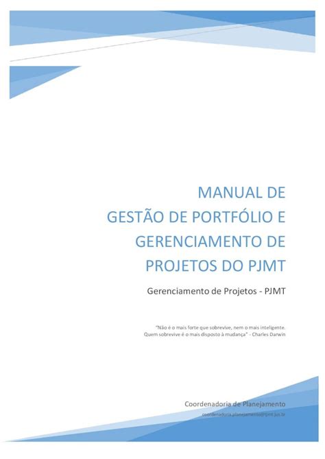 Pdf Manual De Gest O De Portf Lio E Gerenciamento De Projetos