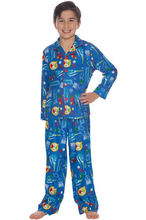 The Polar Express Kids Button Up 2 Piece Fleece Pajama Set