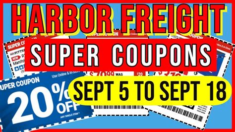 Harbor Freight September Super Coupons September To