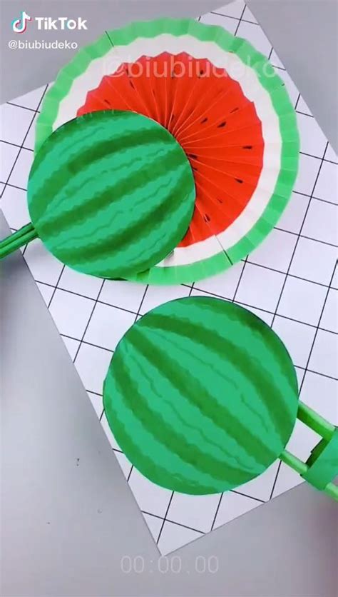 Cute Paper Pop Up Fans Diy Watermelon Hand Fans Making Paper Fan How To