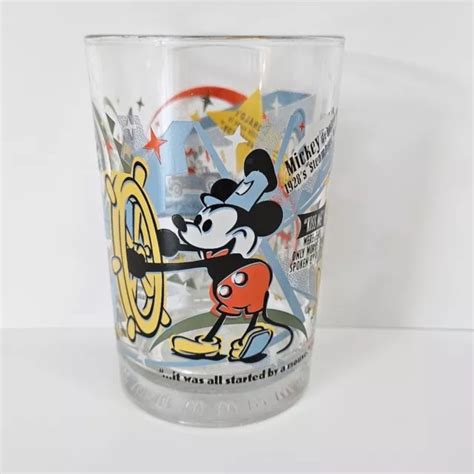 Mcdonalds Walt Disney Years Of Magic Glass Mickey Mouse Steamboat