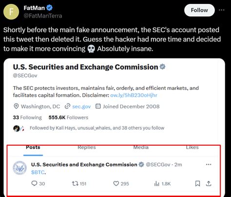 Sec S X Account Gets Hacked Makes A Fake Bitcoin Spot Etf Announcement